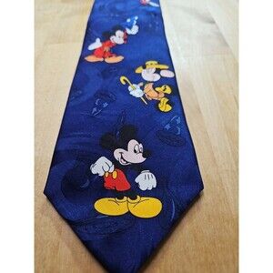 DISNEYLAND Resorts Mickey Steamboat Willie Fantasia Dancing Theme Tie Silk
